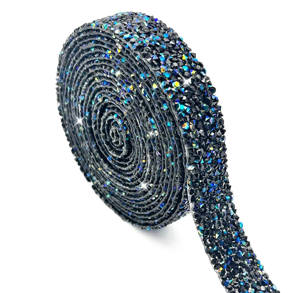 3 سنتيمتر عرض الراتنج حجر الراين قطاع 3 ياردة طول الحرارة ذوبان الغراء ذاتية اللصق الماس ملصق الحديد على ذاتية اللصق #1