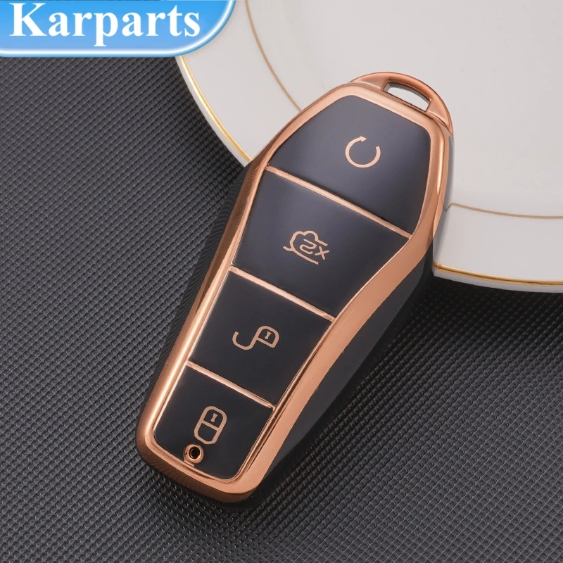 

Fashion New Soft TPU Car Key Case Protect Cover 4 Button For BYD Qin Plusdmi Atto 3 Han EV Dolphin Durable Car Accessories