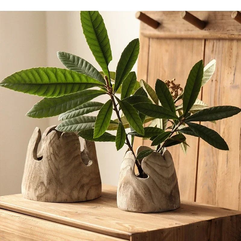 Wood Products Paulownia Vases Living Room TV Cabinets Tabletop Flower Arrangement Modern Home Decoration
