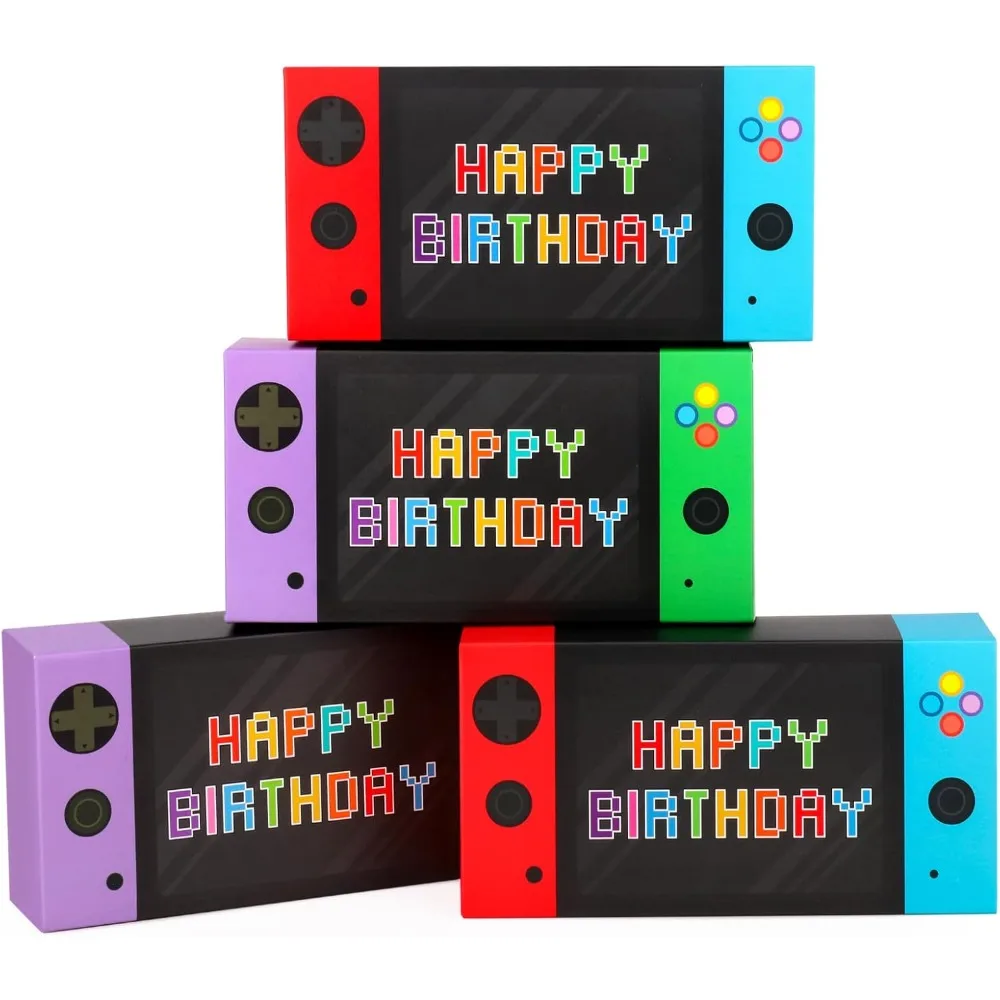 

Video Game Party Favor Boxes-16 PCS Gamer On Theme Gifts Boxes for Boys Kid Birthday Decorations Video Game Controller Shape Goo