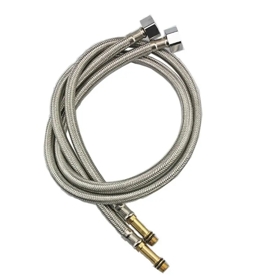 304 Stainless Steel Braided Hose Explosion-Proof Cold and Hot Water Tap Single Inlet