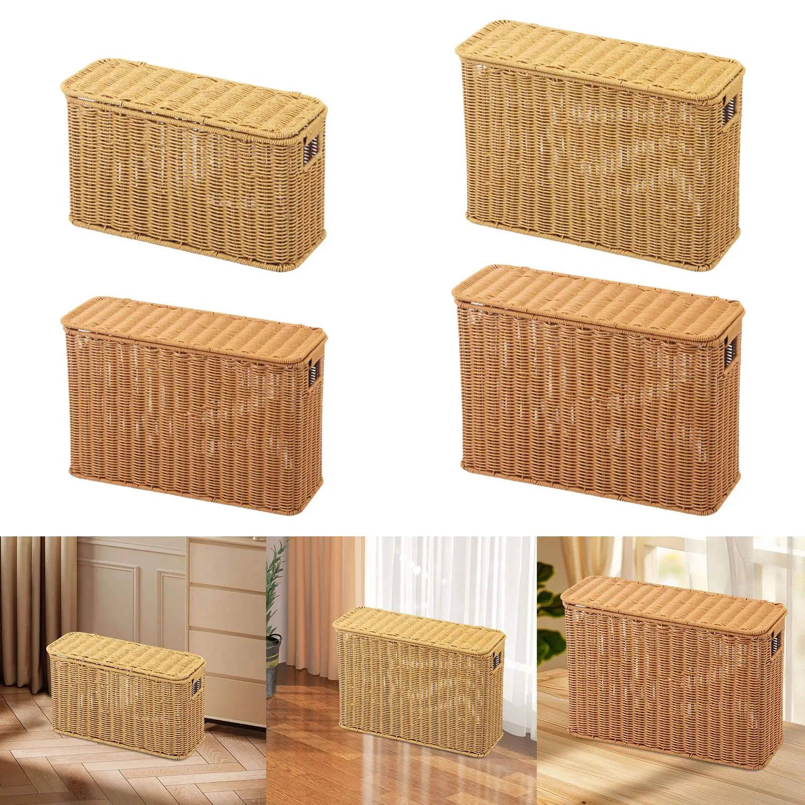 

Imitation Rattan Basket Organizer for Kitchen Countertop Sundry Bedroom