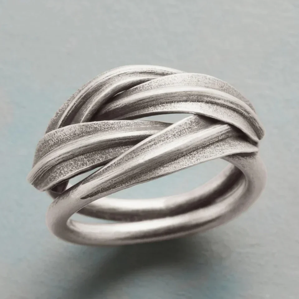 Vintage Wrapped Cross Metal Ring For Women Bohemian Style Silver Plated Ring Daily Commuting Party Jewelry Accessory