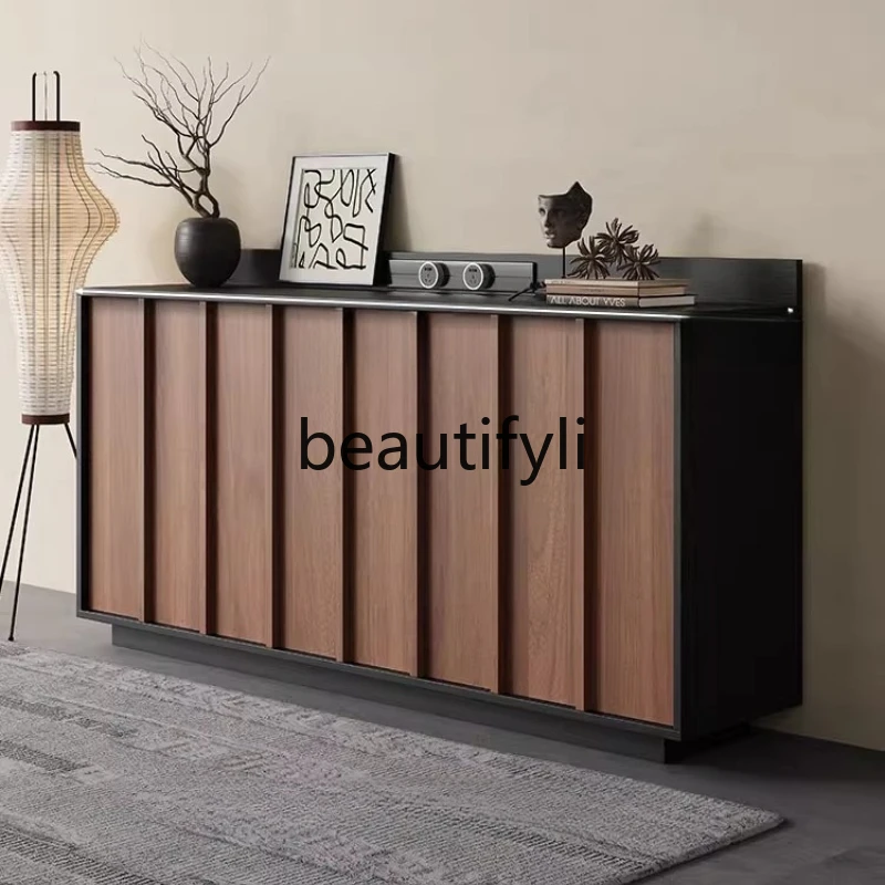 

Vintage Style Sideboard Wall-Mounted Tea Cabinet Low Cabinet Italian Minimalist Solid Wood Storage Retro Chest of Drawers