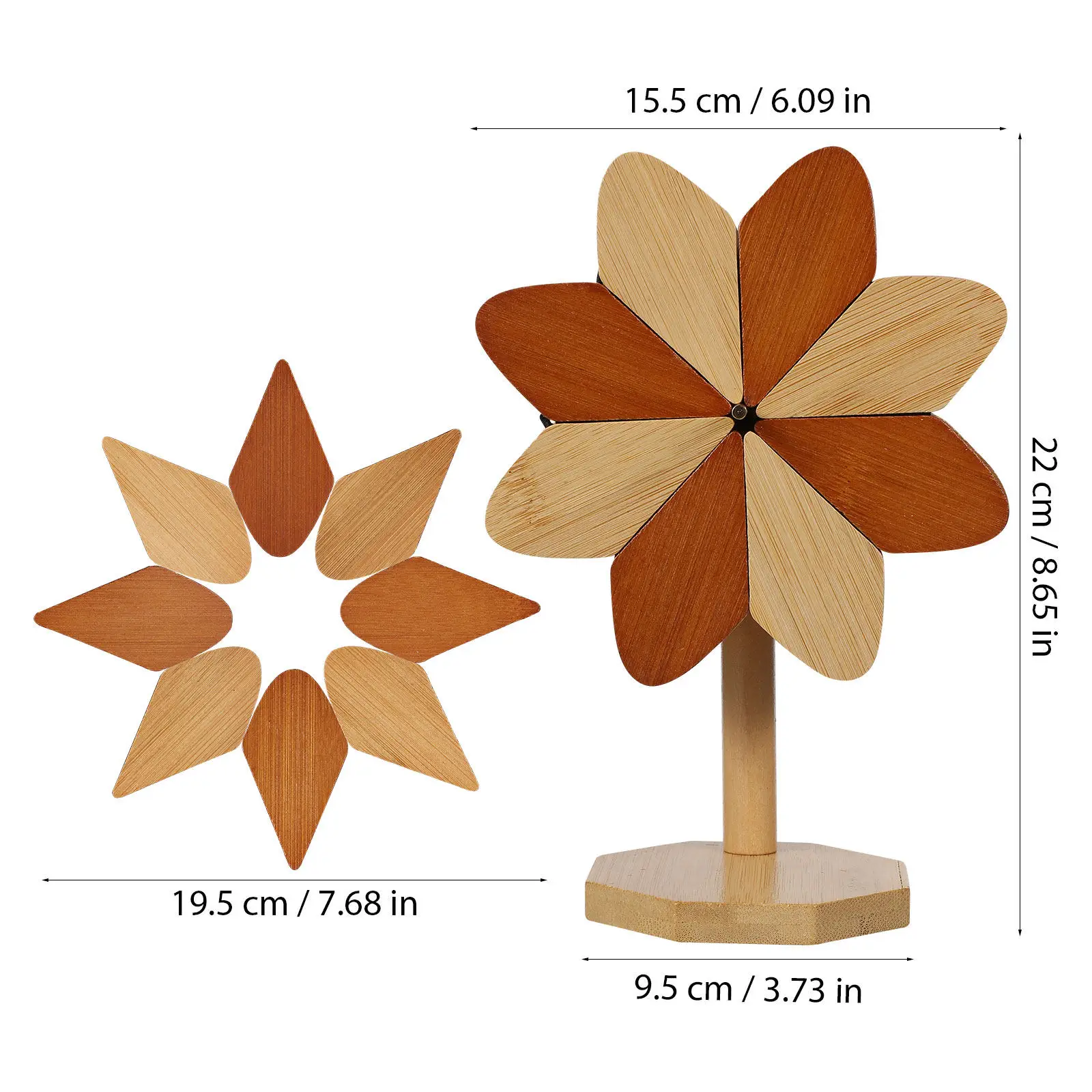 1Set Windmill Shape Heat Resistant Trivet Pads Expandable Hot Pot Holder Dining Table Countertop Protector Bamboo Wood Trivets