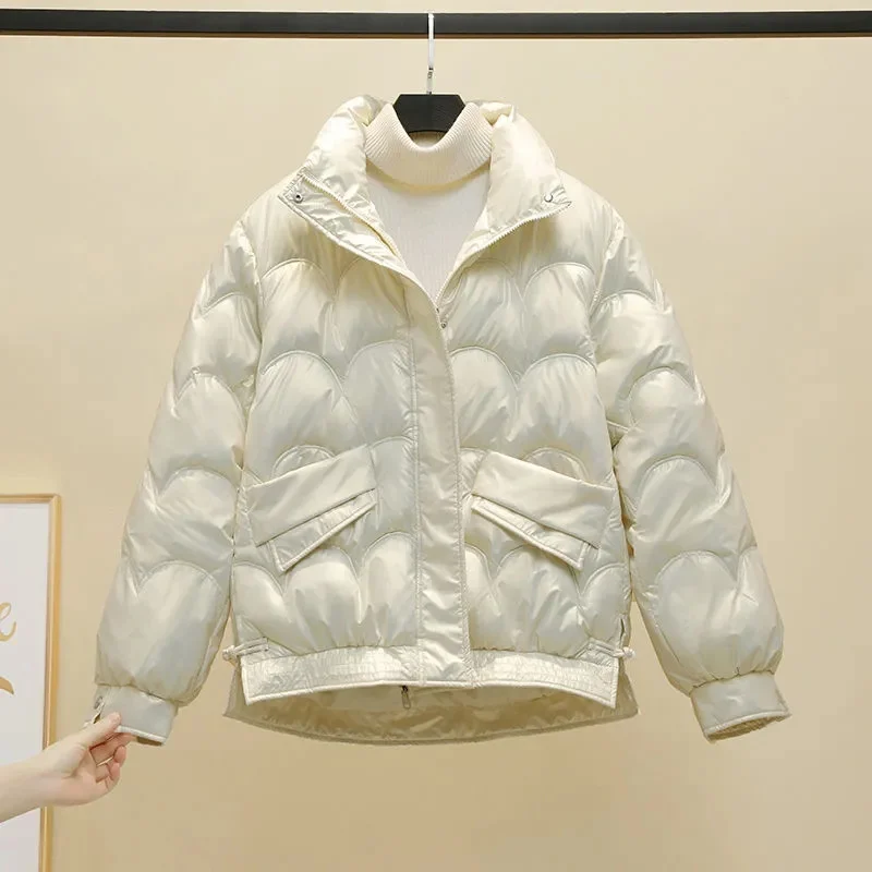 2023 New Women Winter Jacket Short Warm Parkas Female Thicken Coat Fashion Cotton Padded Jacket Casual Parka Outwear