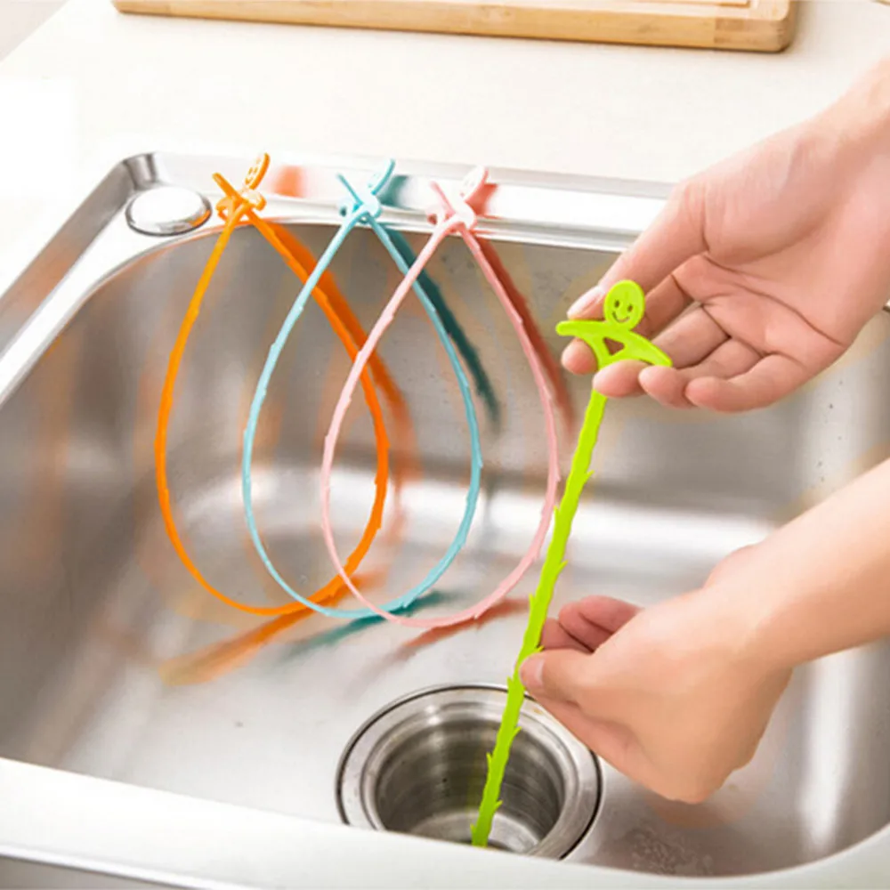 51cm Sink Pipe Drain Cleaner Pipeline Hair Cleaning Kitchen Bathroom Removal Shower Toilet Sewer Clog Plastic Hook Dredging Tool