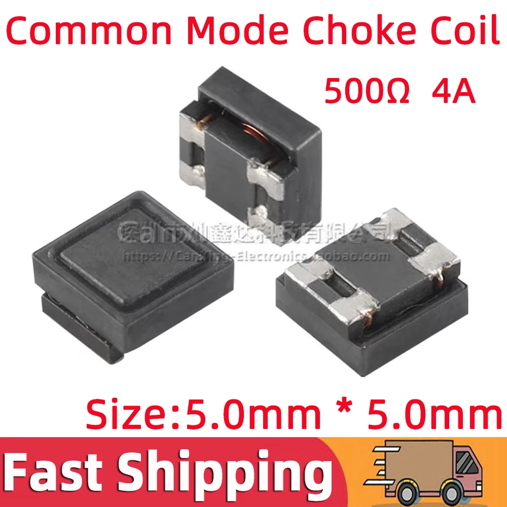 5pcs SMD Common Mode Choke Coil 500 ohm 500Ω 4A High Large Current Signal Line Filter Inductor DCW5BTM501