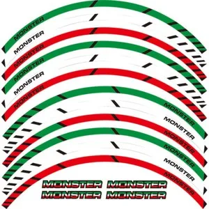 

Wheels Hub Stickers Motorcycle Accessories Reflective Decals StripesFOR DUCATI MONSTER 695 696 796 1100