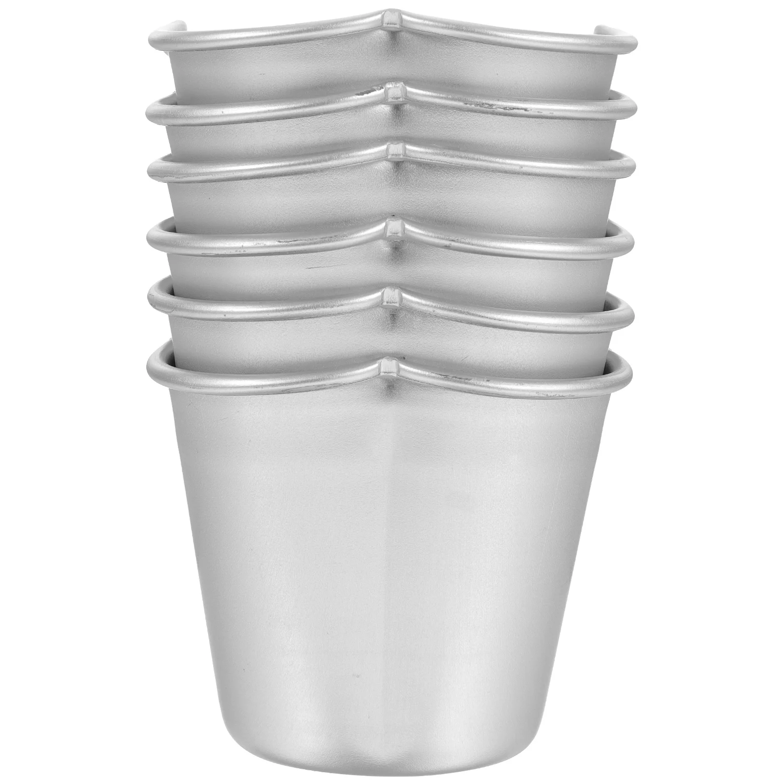 

6pcs Non-Stick Pudding Cake Baking Metal Household Baking Tart Molds Heat-Resistant Egg Tart Molds Multi-Use Cupcake Pans