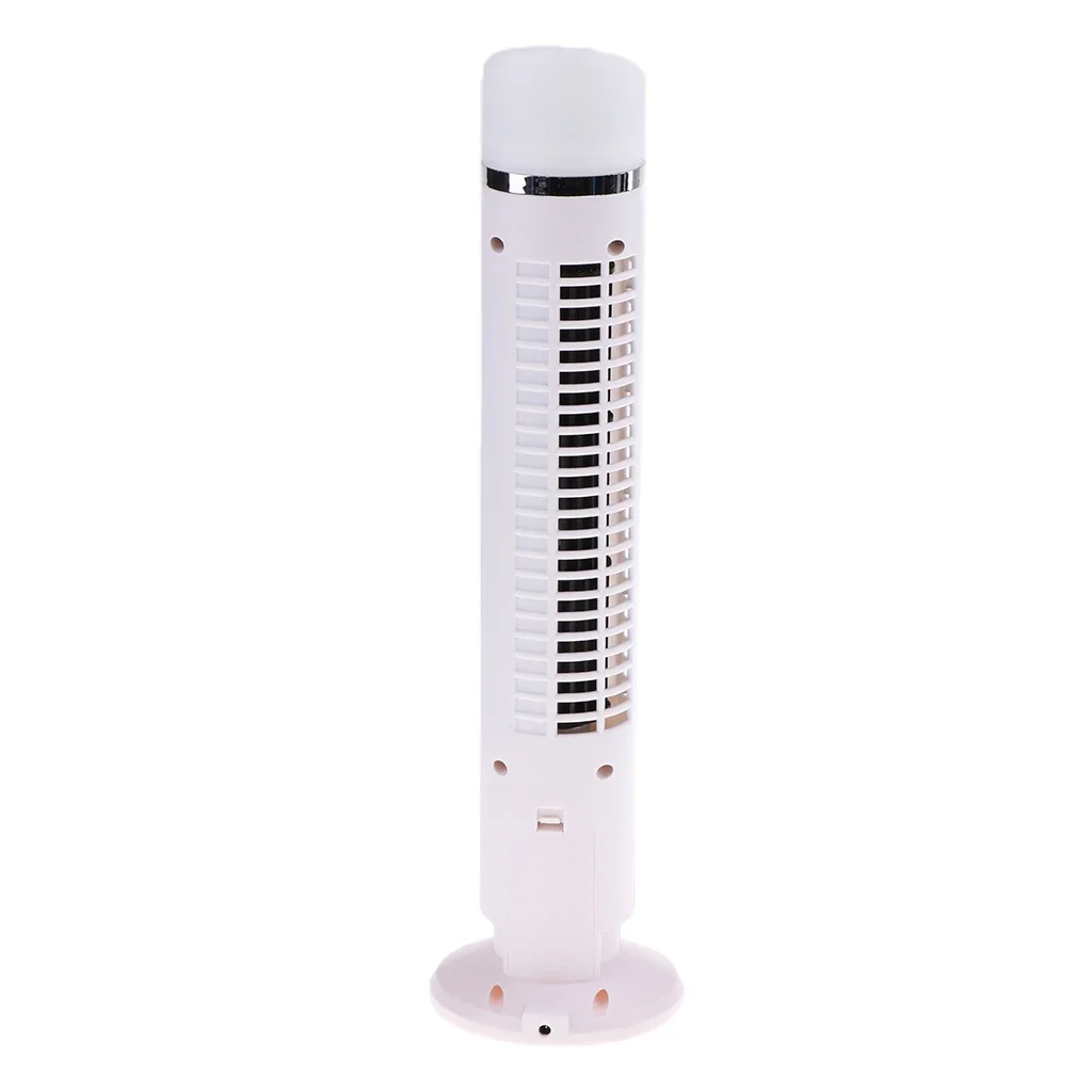 Plastic USB Mini Tower Desk Fan with LED Light, 2 Adjustable Speeds