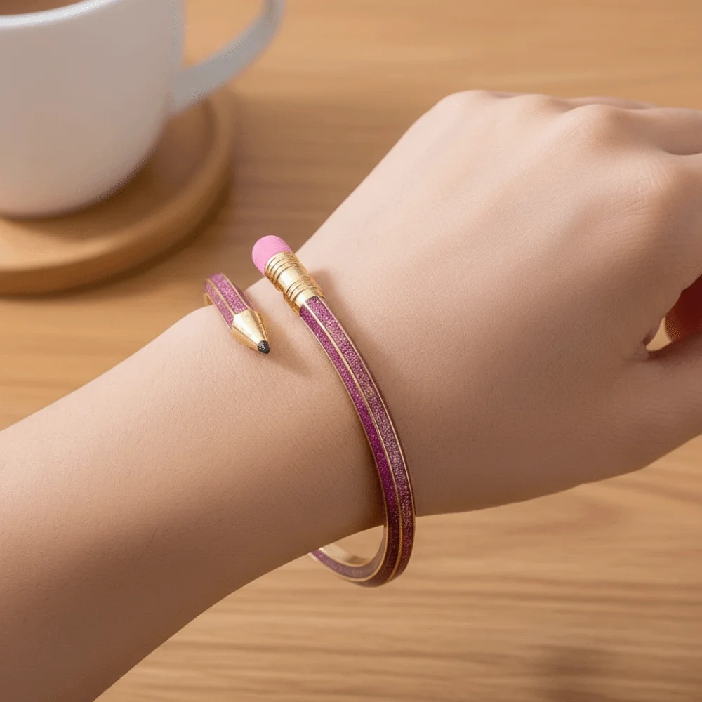Cute Trendy Pencil Bangle Unique Open Cross Enamel Bracelet Mix Match Shiny Glitter Fashion Cuff Bracelet Wedding