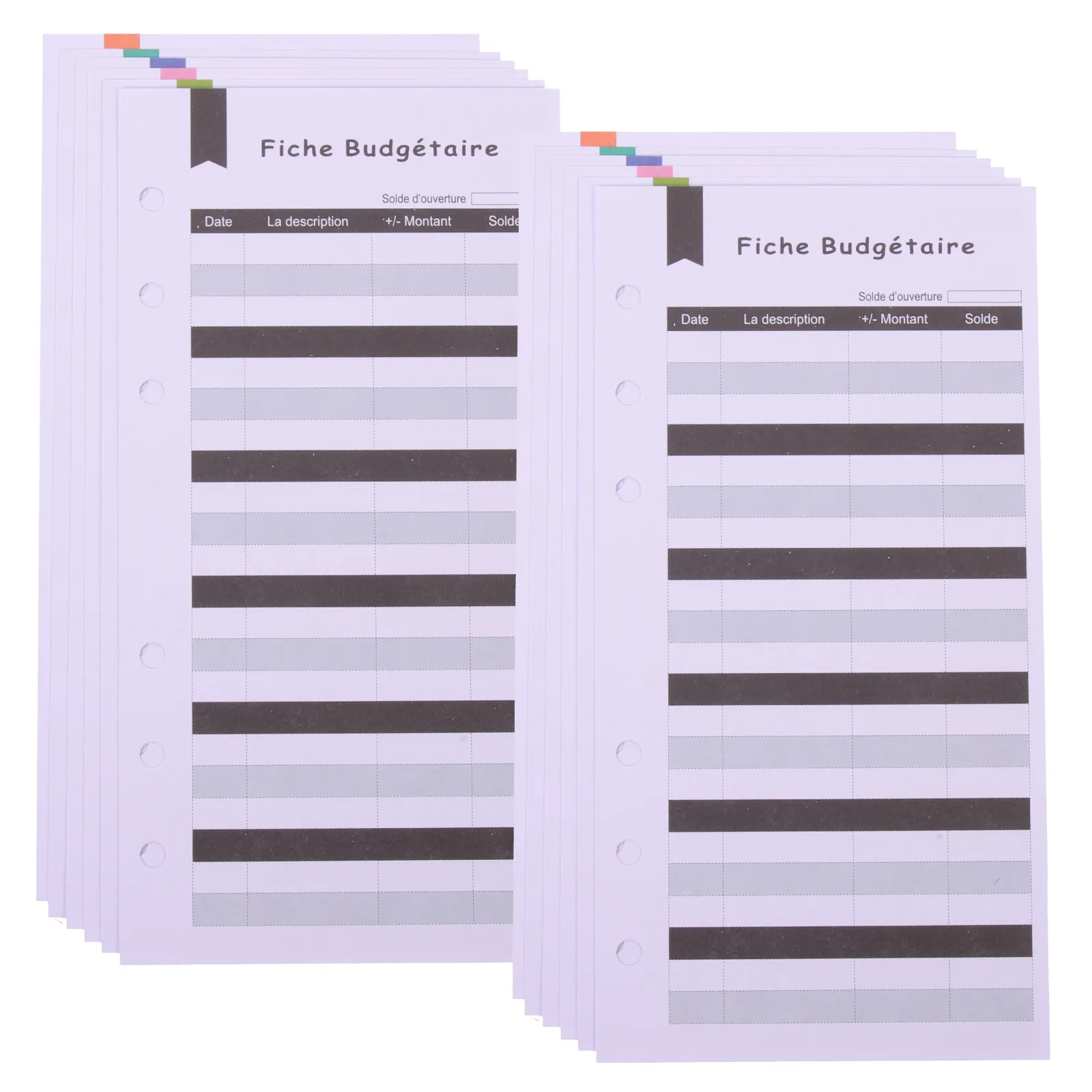 

24 Sheets Budget Planner Insert Paper Multi-Use Cash Recording Cards for Cash Stuffing Wallet Expense Tracker Home Office