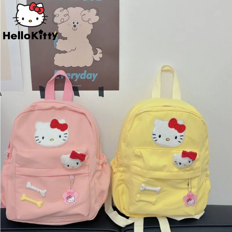 

Sanrio Kawaii Hello Kitty вместительные сумки через плечо милые девушки средней школы модный рюкзак Корейская версия школьный рюкзак