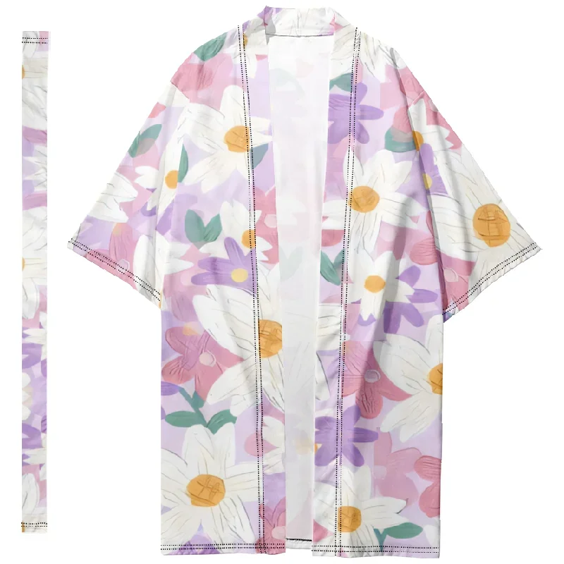 

Men Japanese Long Kimono Women Stylish Flora Cardigan Samurai Costume Kimono Cosplay Kimonos Shirt Casual Yukata Fashion Jacket