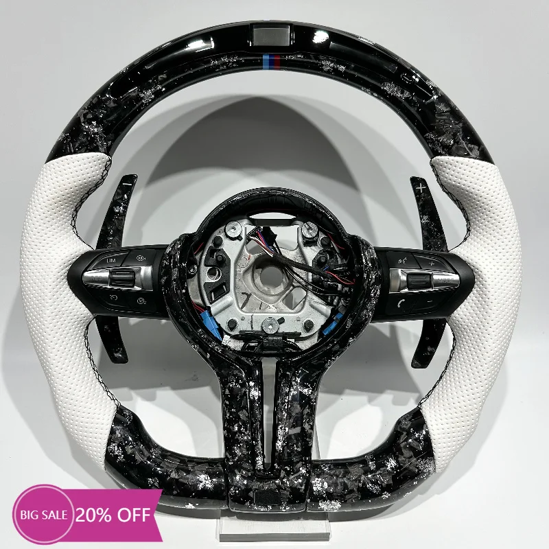 

LED Forged Carbon Fiber Custom Steering Wheel for BMW F Series F10 F30 E90 E92 E87 F46 F20 F21 F01 F08 Without airbags