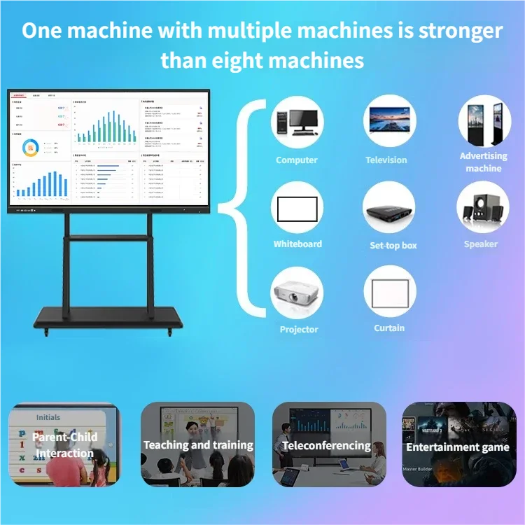 Conference All One Machine 4K Wireless Screen LCD Display Interactive Whiteboard Multi-Person Collaboration Aluminum Alloy Frame
