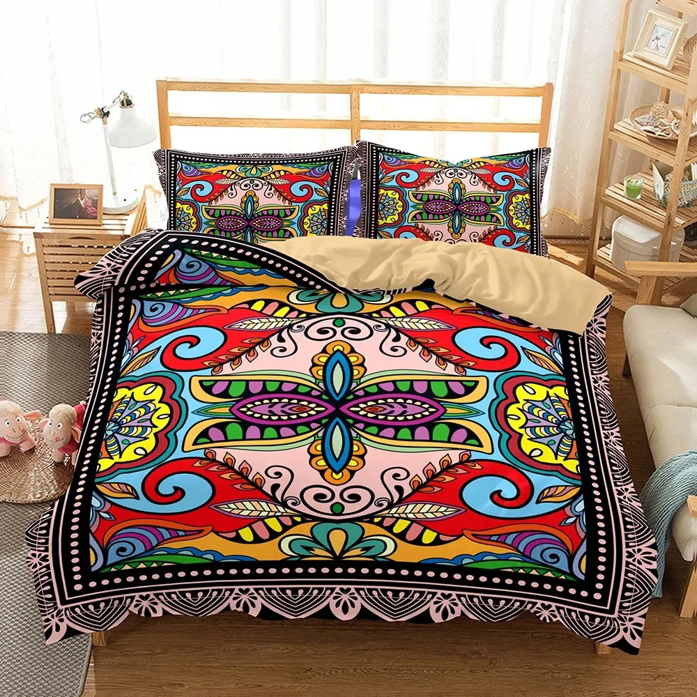 Western 3 Pcs Duvet Cover Sets Bohemian Bedding 228x228 Egyptian Hot Boho Bedroom Bedclothes Single Double Bed Set Pillowcase