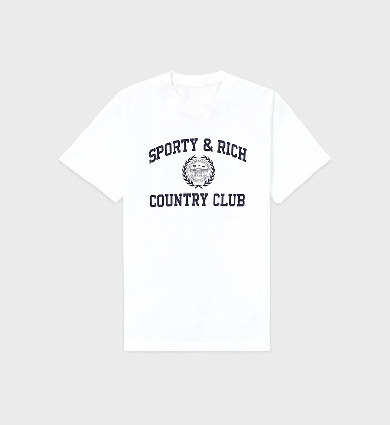 

North America Style Women T-shirt Brand Short Sleeve Tshirt Sporty&Rich Clothing Designer Tee Luxury Summer Men Cotton T Shirt