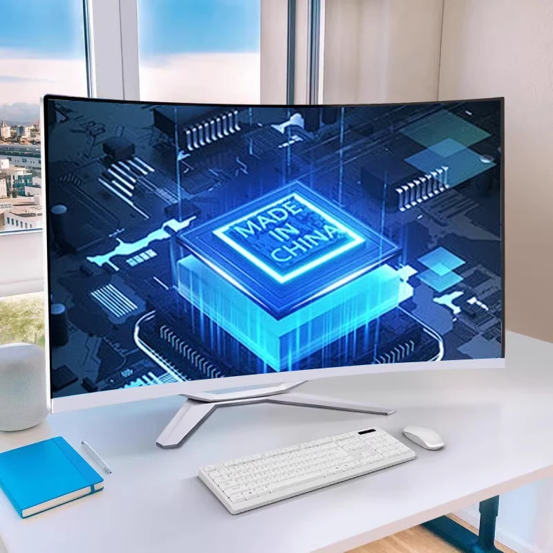 شاشة منحنية 27 بوصة الكل في واحد كمبيوتر مكتبي Core I5 10400H 16GB RAM 512GB SSD OEM Gaming AIO قطعة واحدة الكل في واحد