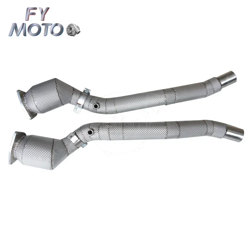 

For Ferrari F12 2012-2017 Catted With Heat Shield Downpipe
