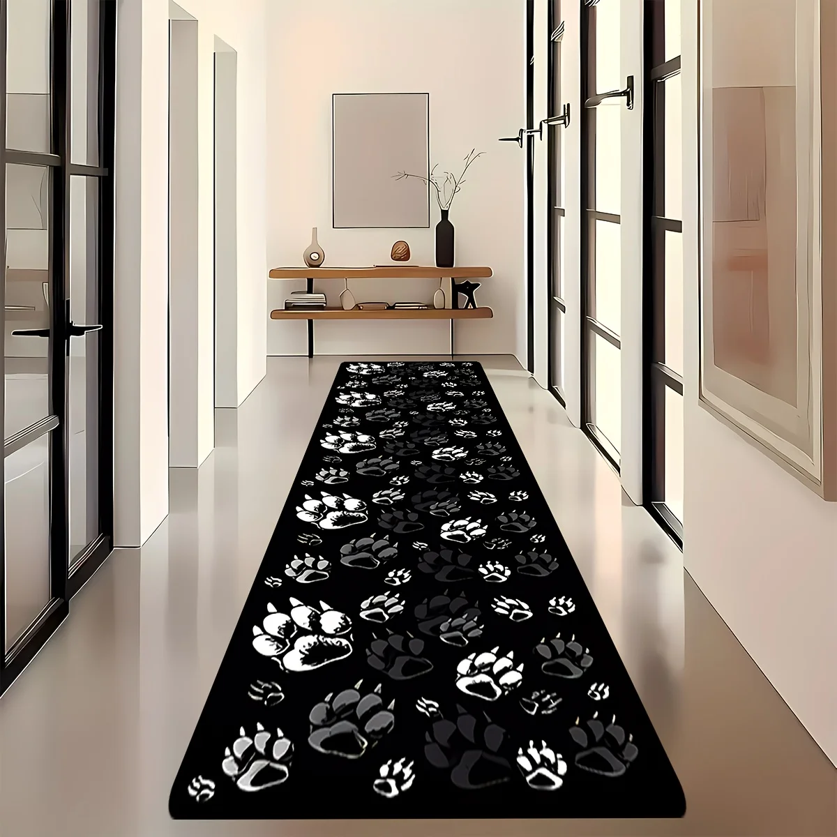 

VIKAMA Wolf Paw Print Anti-Slip Machine Wash Corridor Carpet, Living Room, Bedroom, Courtyard, Home Decoration Carpet