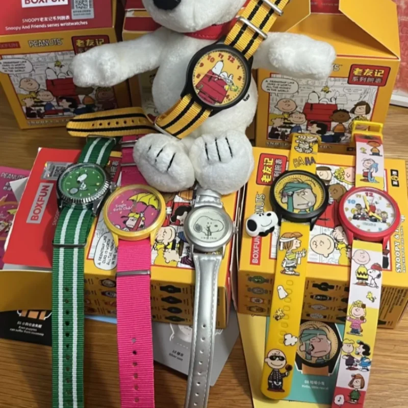New Version Boxfun Snoopy Blind Box Friend Series Mystery Box Kawaii Cute Cartoon Watch Anime Peripherals Trendy Toys Gift Watch