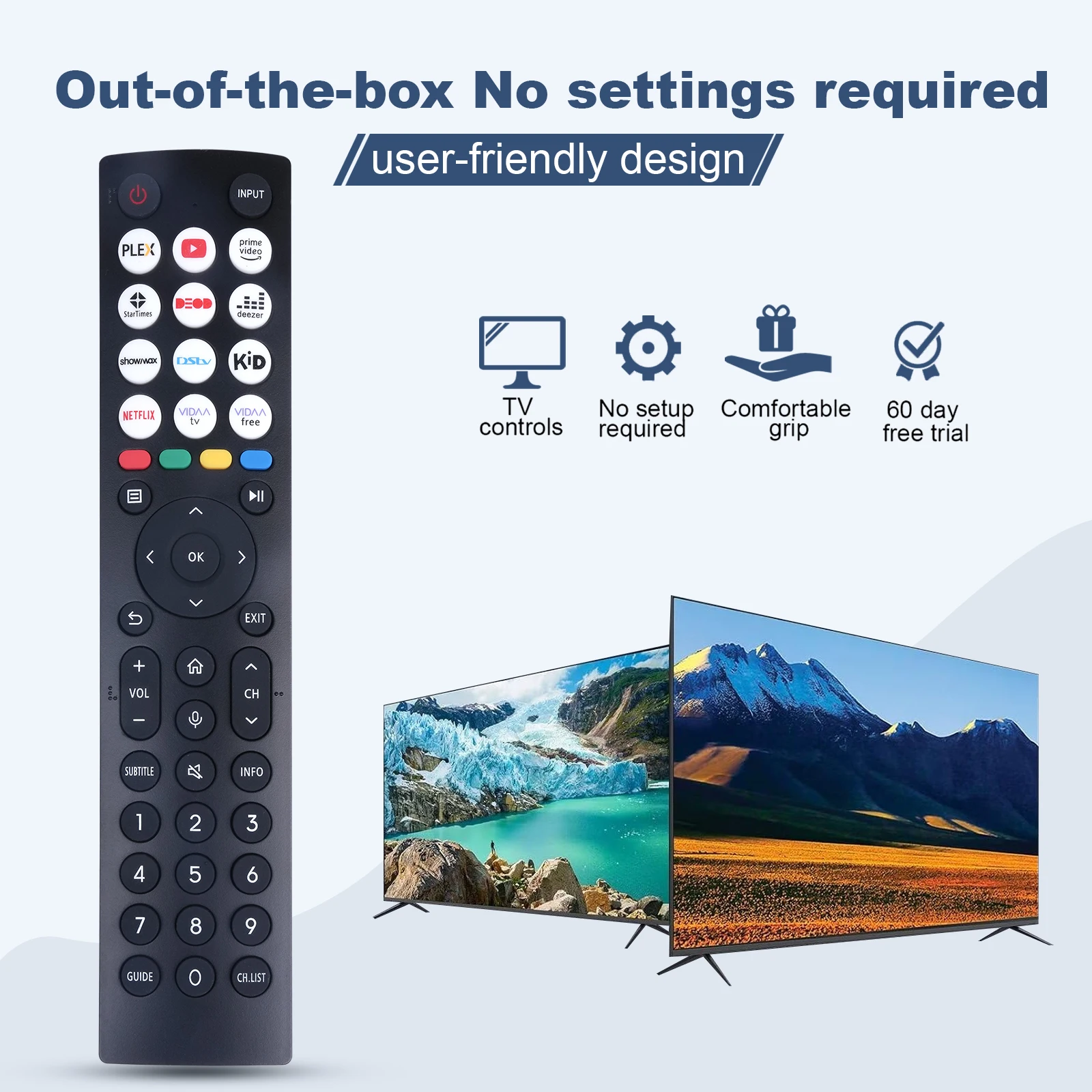 ERF2B36H Remote Control Replacement for HISENSE Smart TV EN2D36H 32A45GV 32A35H43A6GV 43A45GV 43A35HUV 50A6GUV 40A45GV 40A35HUV