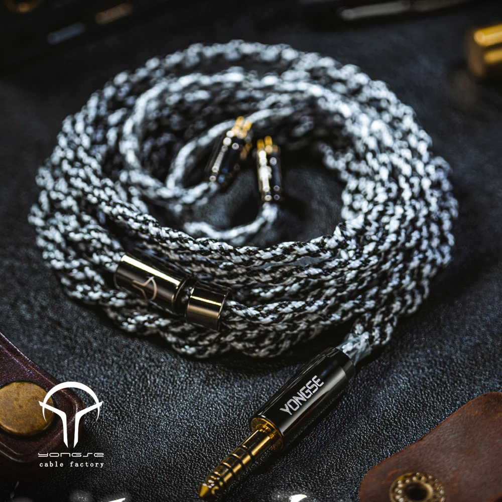Yongse Venom New Arrival wysokiej czystości 4-żyłowy 6N posrebrzany kryształowy miedziany kabel do aktualizacji słuchawek