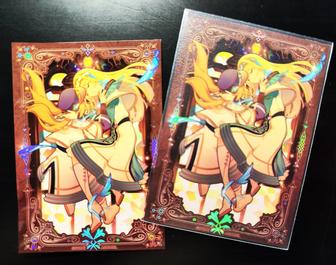 

50 шт Ю-Ги-О! OCG Girl Cards Sleeve Аниме Yugioh Фигурка Exorsister Mikhaamassa Elise Game Card Laser Flash Protector Чехол