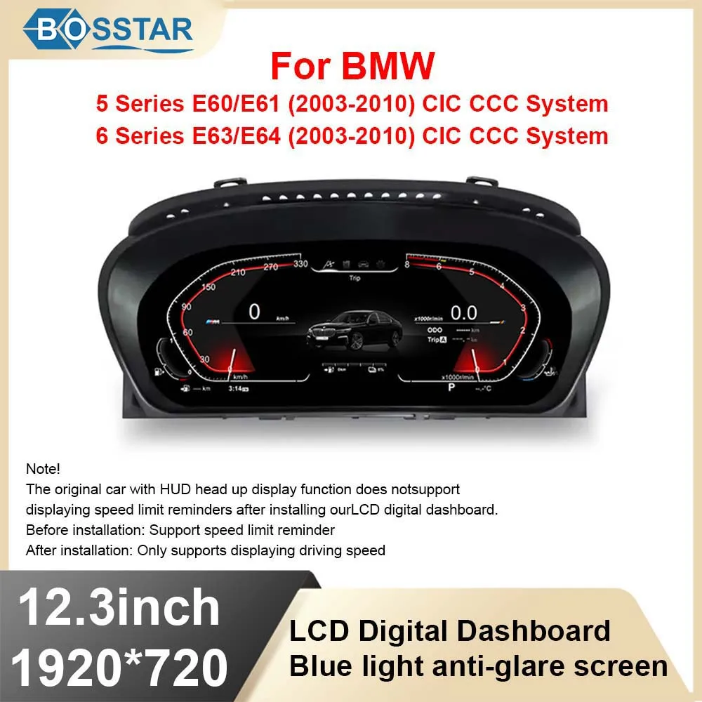 

Original Digital LCD Instrument Panel For BMW 5 Series E60 E61（2003- 2009）CCC CIC Cluster speedometer