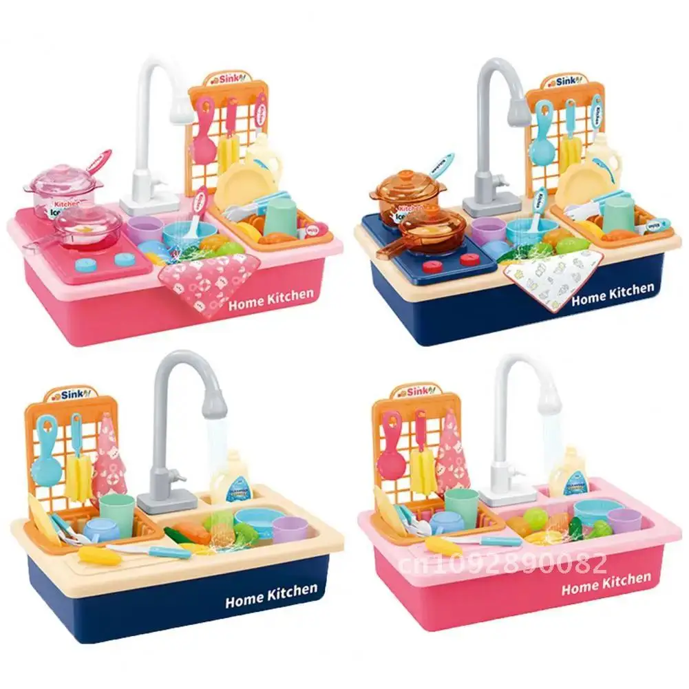 1 مجموعة 28 قطعة/22 قطعة حوض غسيل اللعب الدورية الحنفيات مقاوم للماء محاكاة تخزين السيناريوهات المطبخ تعميم سعة كبيرة