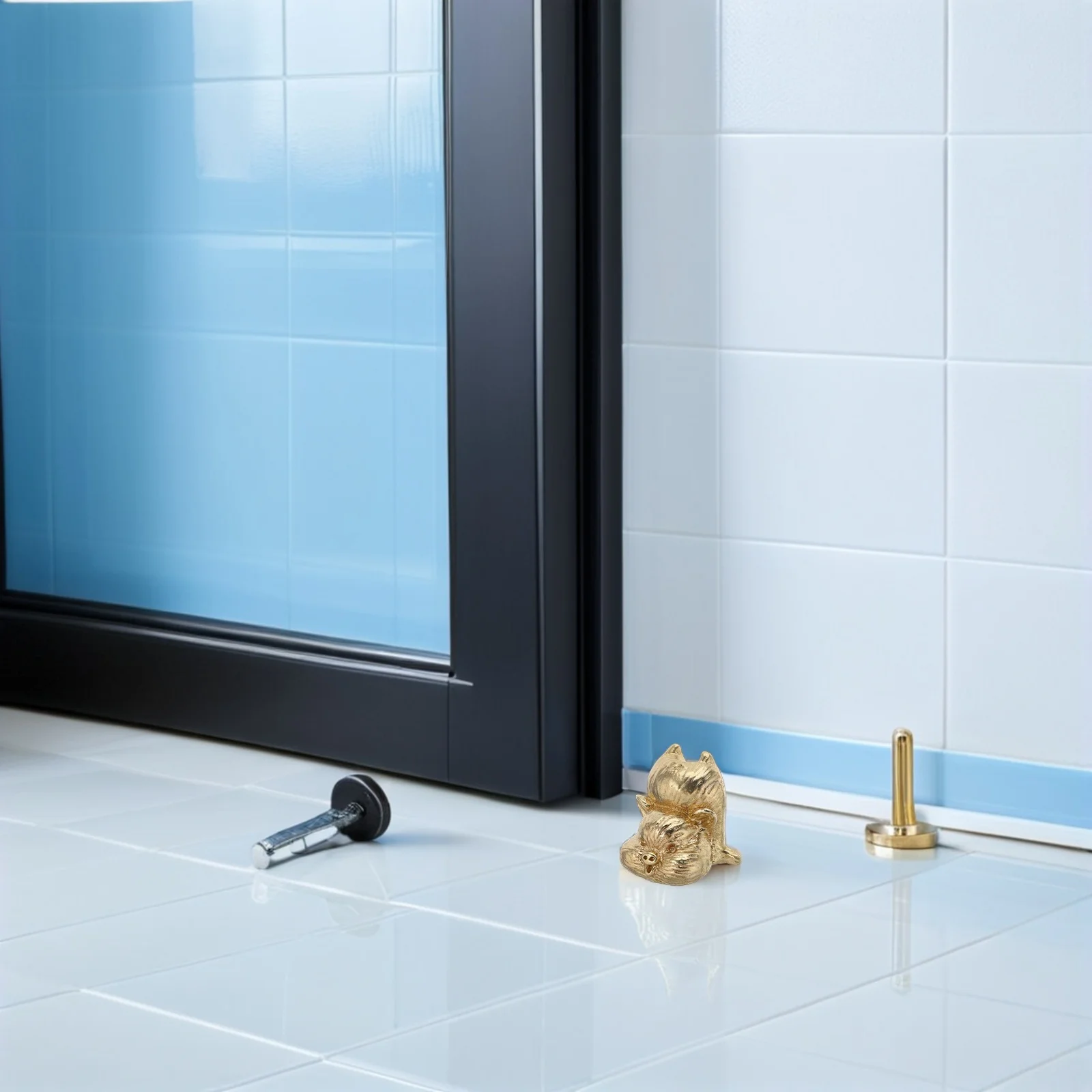 

Pig Animal Door Handle Brass Vintage Pull Handle Retro Style Decorative Barn Door Handles for Children's Room Nursery Bedroom