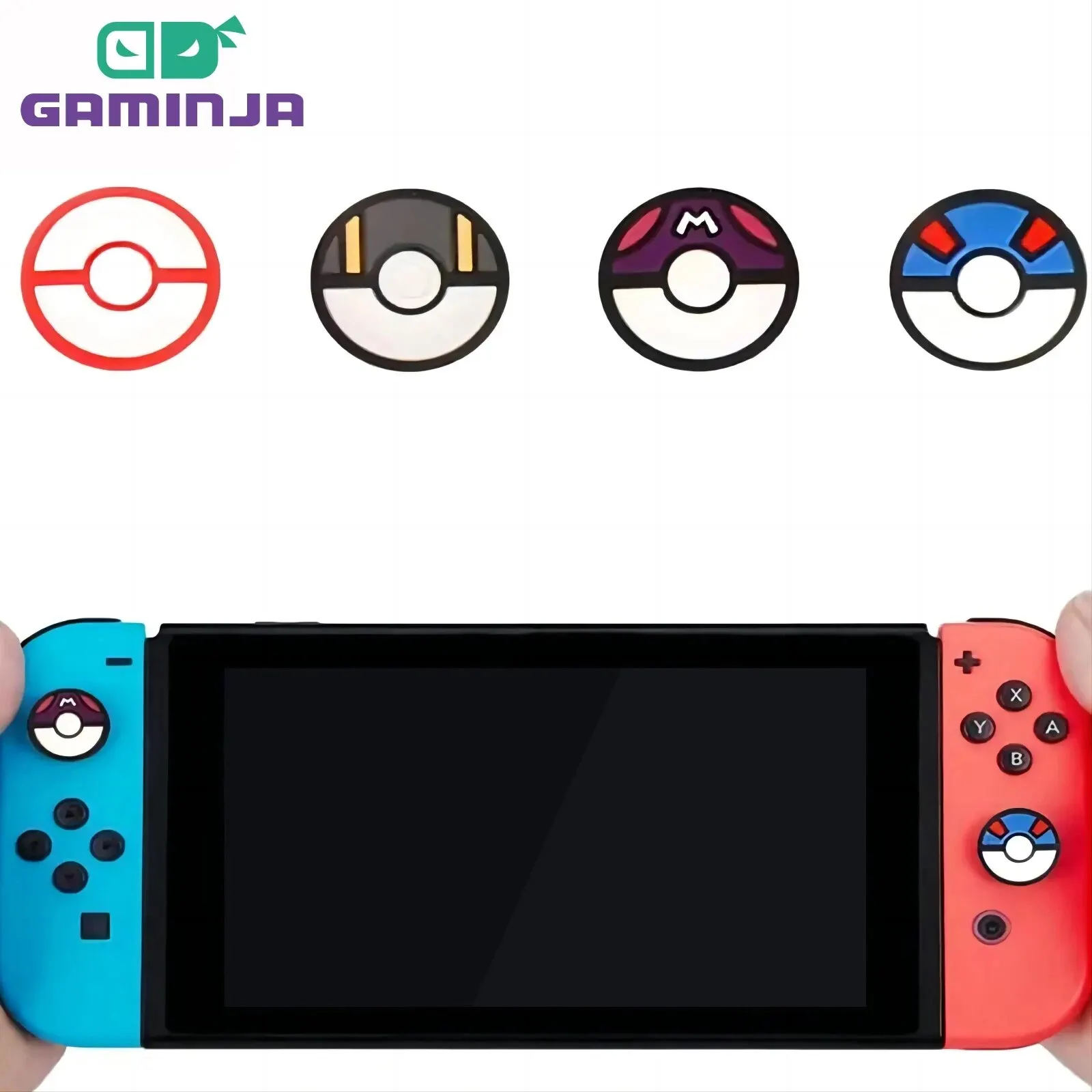 GAMINJA 2PCS 조이스틱 커버 닌텐도 스위치 JoyCon 컨트롤러 Gamepad 썸스틱 케이스 용 엄지 스틱 그립 캡 스킨 