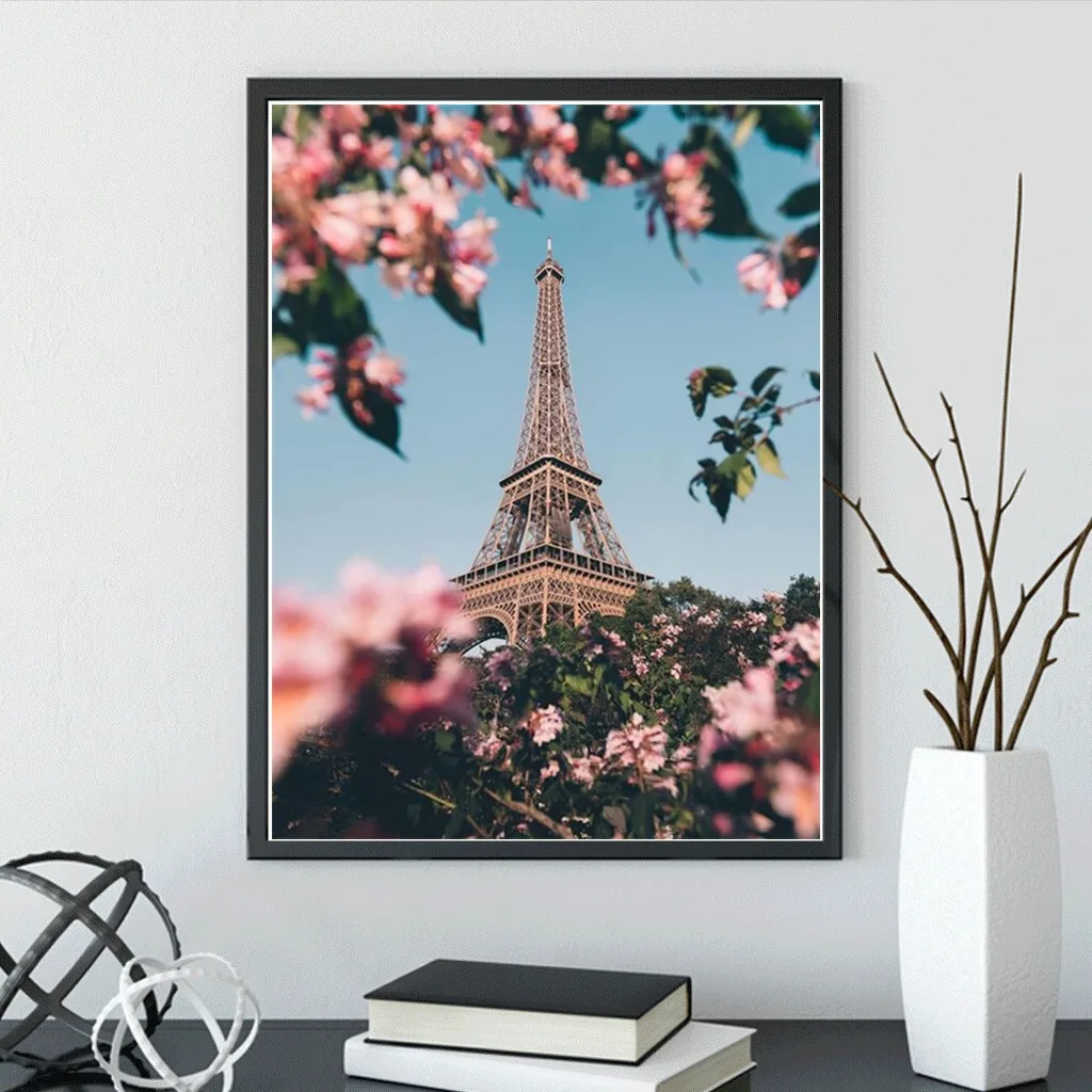 30x40cm 5D DIY Landscape Diamond Painting Kit Iron Tower For Adult Kid Stress Relief Wall Decor Craft Embroidery Art Decor Gift