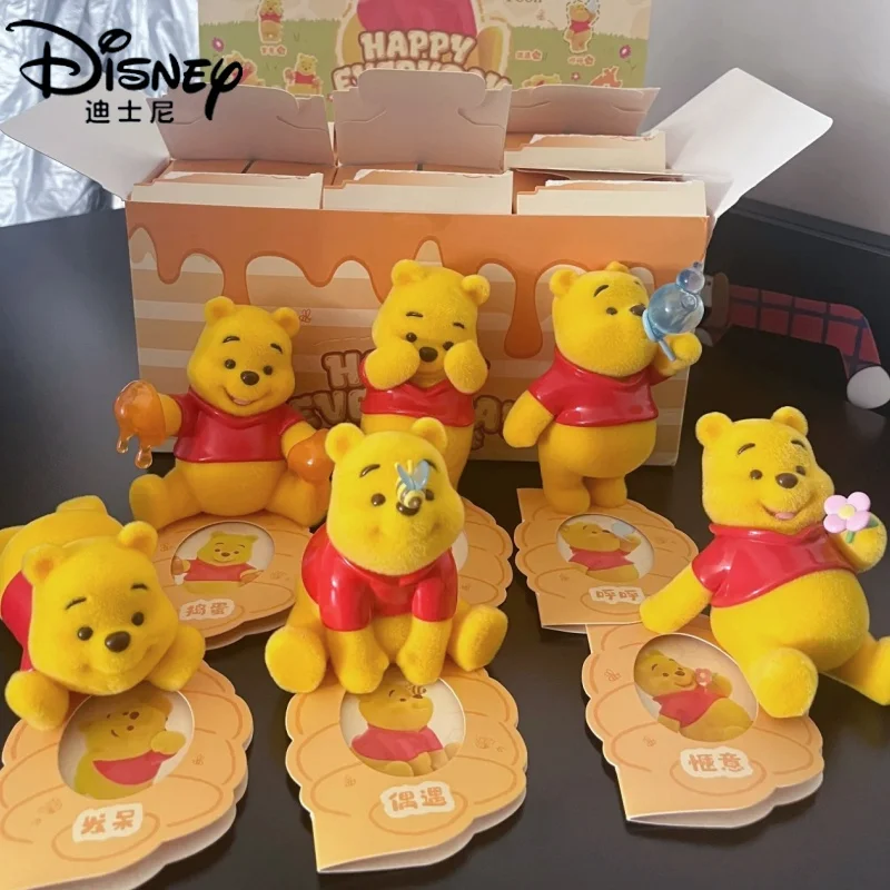 Genuine Disney Carefree Pooh Bear'S Happy Everyday Series Blind Box Cute Winnie Pooh Collection Model Room Decor Toys Gifts