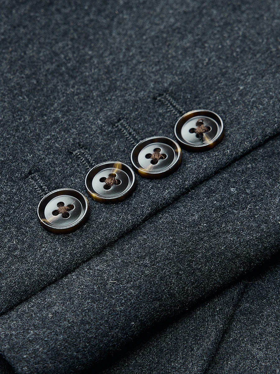 بدلة رجالية من الصوف الرمادي الفاخر 55% مكونة من 3 قطع، بدلة زفاف شتوية، 2025 نمط جديد ملابس رسمية لحفلات عيد الميلاد ملابس رسمية 58