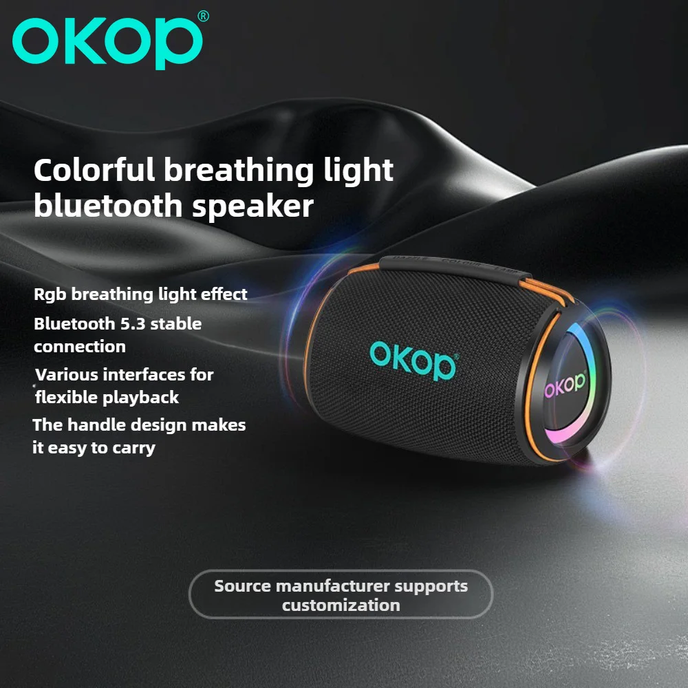 OKOP سمّاعات بلوتوث مكبر صوت خارجي محمول جو ضوء التنفس بطارية طويلة جدًا حفلة التخييم المتكلم TF USB #2