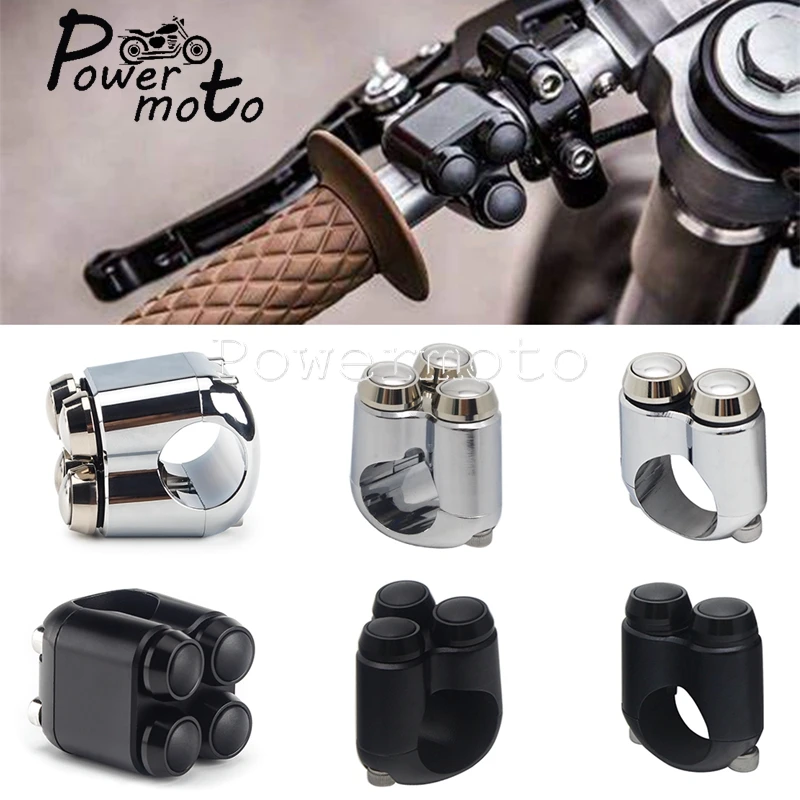 

For Harley Honda Yamaha Cafe Racer 1" 7/8" Handlebar Control Switch Aluminum Retro 2/3/4-Button Motorcycle Mount Switch 25/22mm