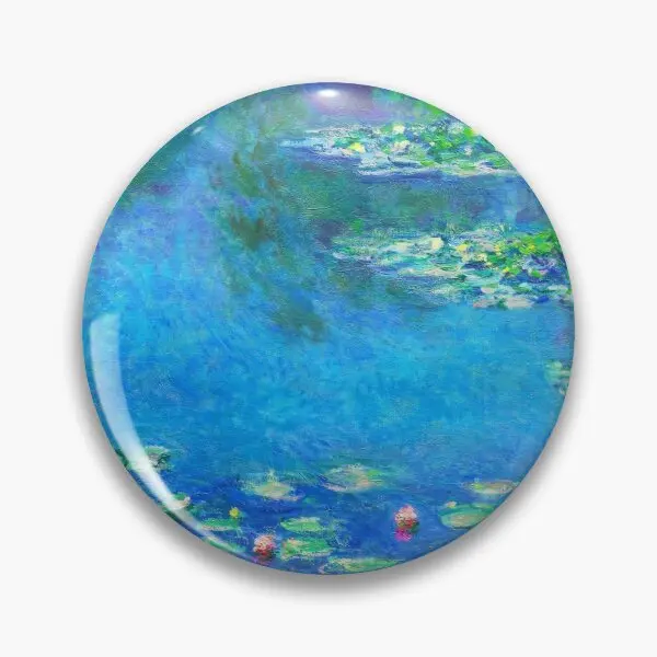 Claude Monet Water Lilies Color Enhanced  Soft Button Pin Funny Badge Hat Gift Collar Clothes Creative Decor Jewelry Lover Women