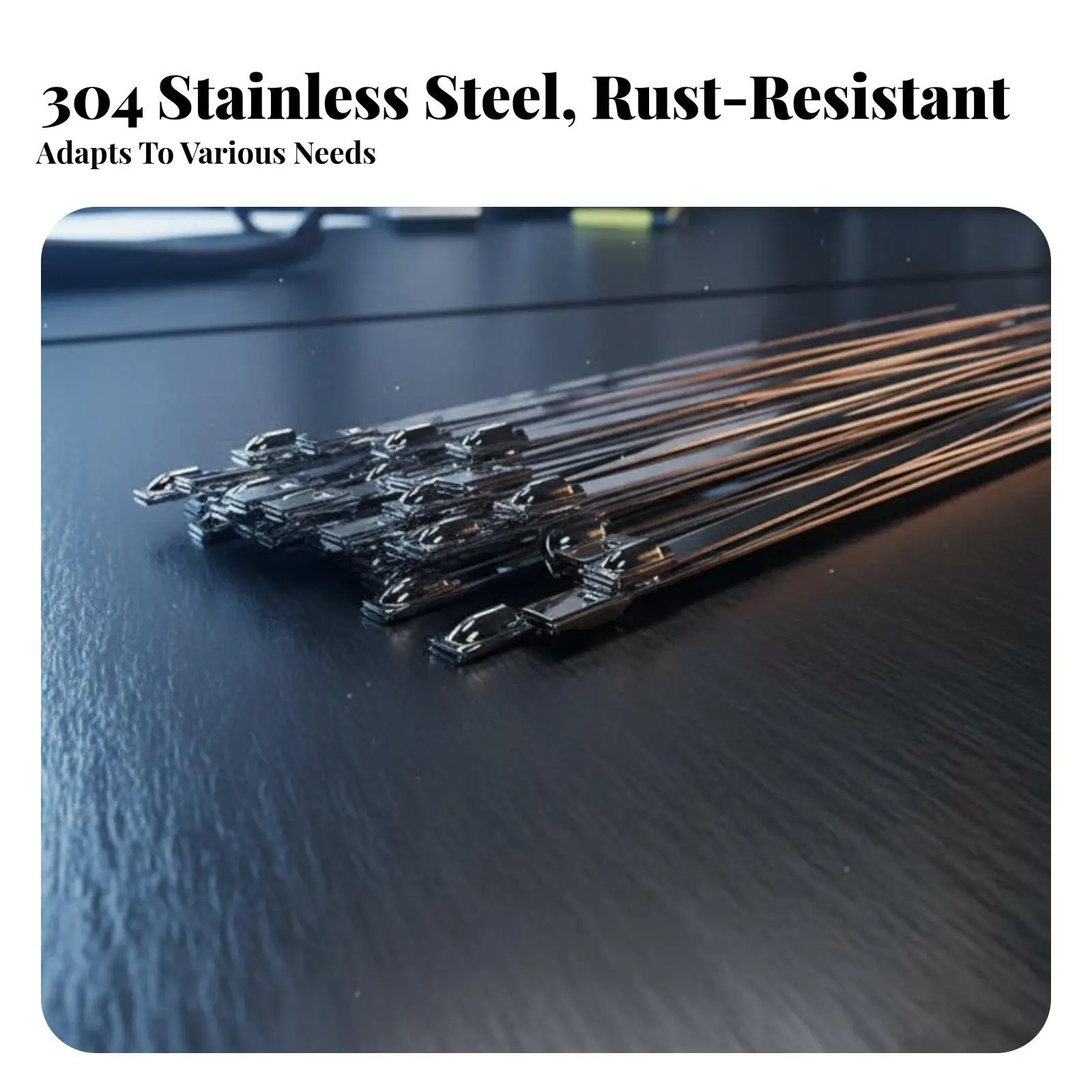 Heavy Duty Stainless Steel Band Self Locking Cable Ties for Marine Outdoor Industrial Use Rust Proof Metal Zip Ties