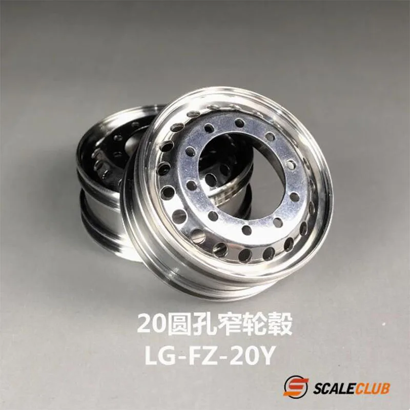 Scaleclub Model 1/14 Drag Head Mud Upgrade Stainless Steel Wheel Classic 20 Circular Holes For Tamiya Lesu Rc Truck