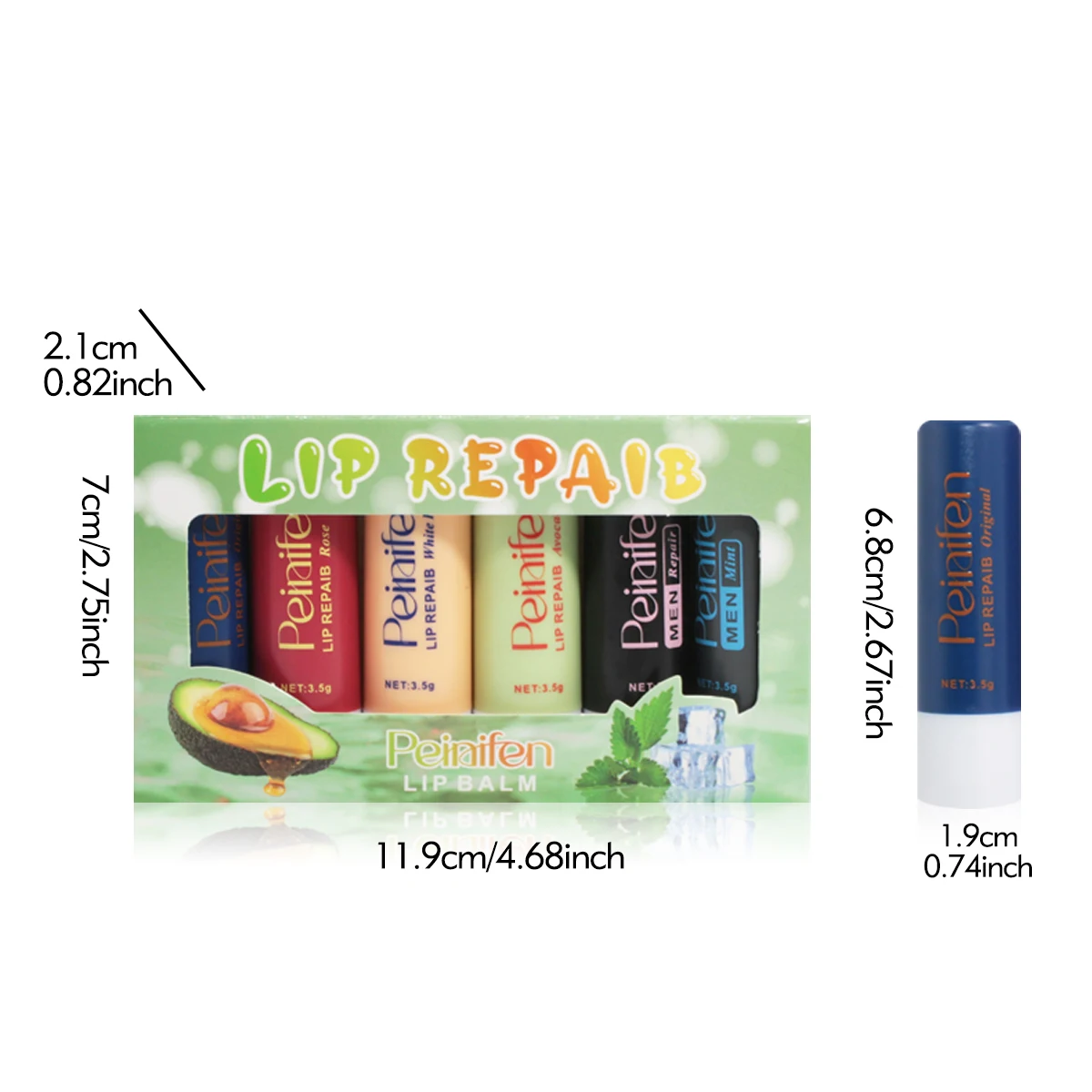 6-pack lippenstiftset hydraterend, blijvend, glad, gemakkelijk aan te brengen, niet vettig, licht, herfst en winter essentieel