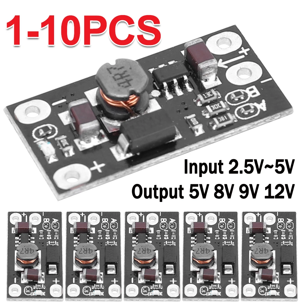 1-10PCS DC-DC DC 2.5-5V to 5V 8V 9V 12V 1A Step Up Converter Module Lithium Battery Voltage Regulator Board Step Up Board