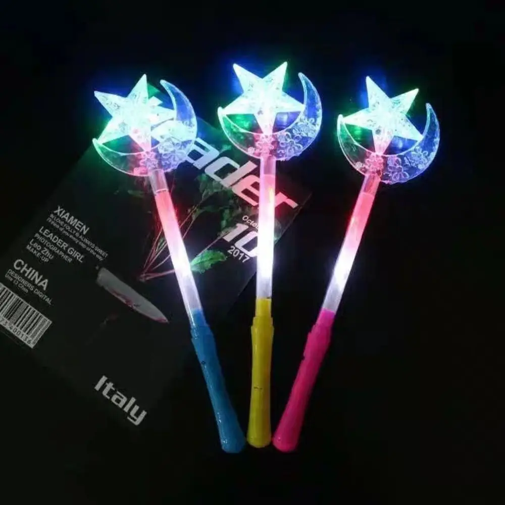 Interest Magic Tricks Outdoor Toys Lights Up LED Flashing Glow Fairy Stick Pentagram Flash Stick Flash Stick Magic Star Wand