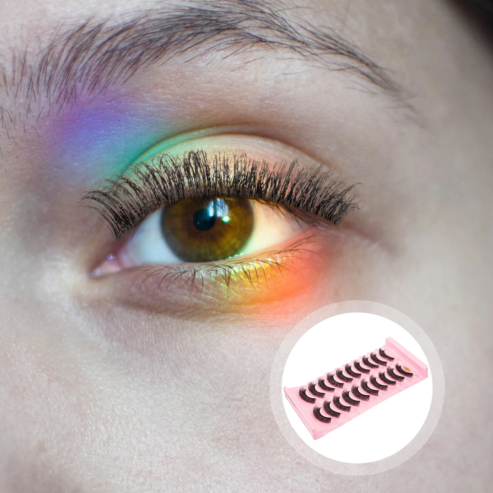 10Pairs 7d Krul Nep Wimpers Natuurlijke Valse Wimpers Gemakkelijk te Dragen Lange Natuurlijk Uitziende Strip Wimpers voor Vrouwen Make-Up