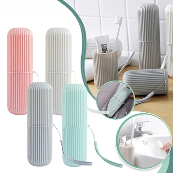 창의적인 여행용 구강 세정제 컵, 치아 보호 상자, 변기 컵, 캠핑 칫솔, 치약 보관 버킷, 여행 세면 용품 