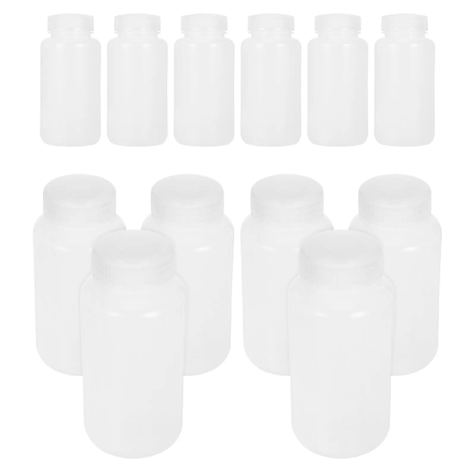 

12Pcs Chemical Reagent Bottles 250Ml White Plastic Wide Mouth Leak-Seal Laboratory Storage Containers Lab Sample Bottles