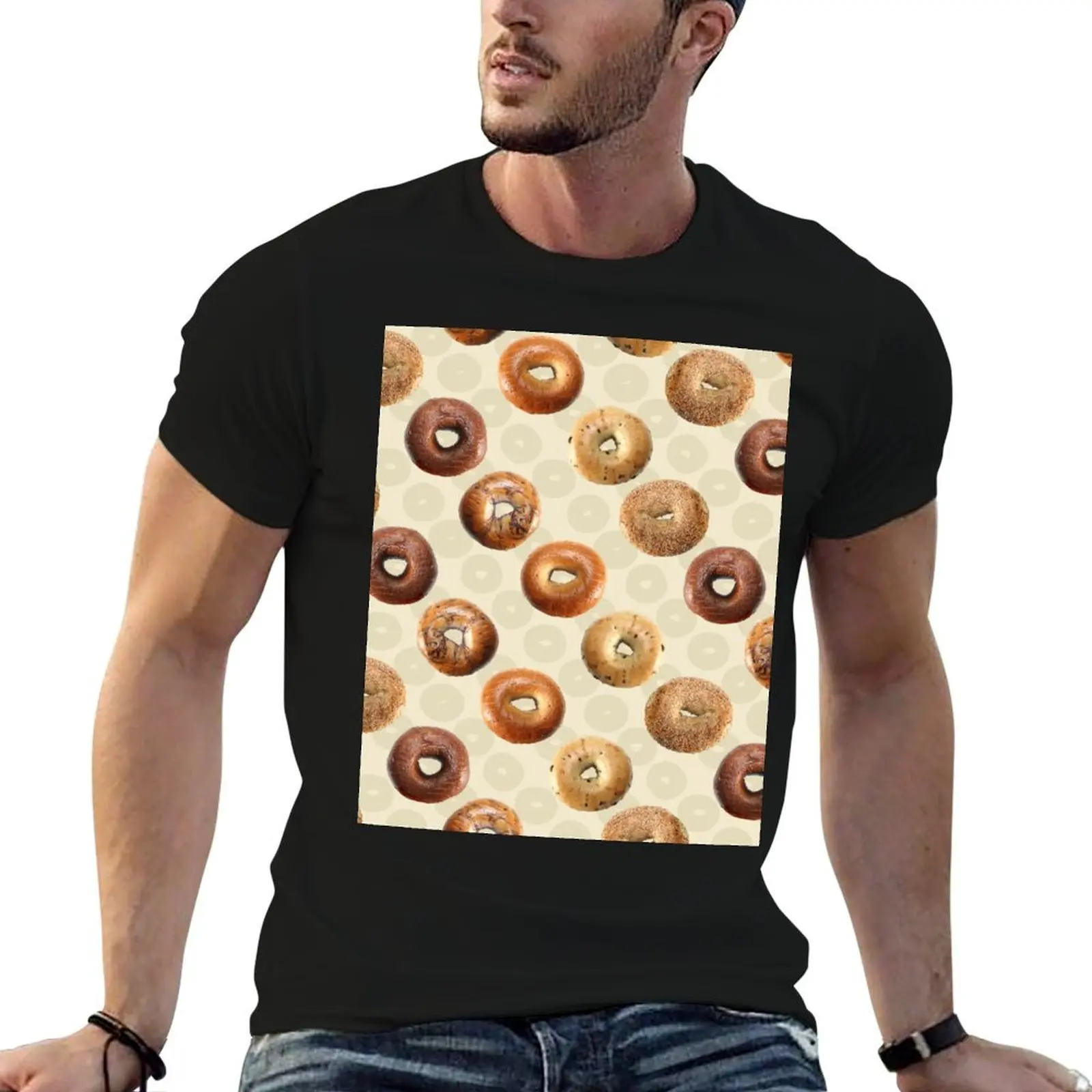 

Bagels T-Shirt t shirts cotton 100% anime t shirts oversize T-Shirt
