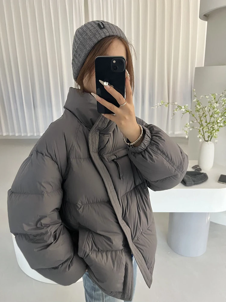 الشتاء قطري سستة الوقوف طوق أسفل سترة الإناث الصلبة سميكة الدافئة أبلى النساء 90% الأبيض بطة أسفل باركر أسفل السترات